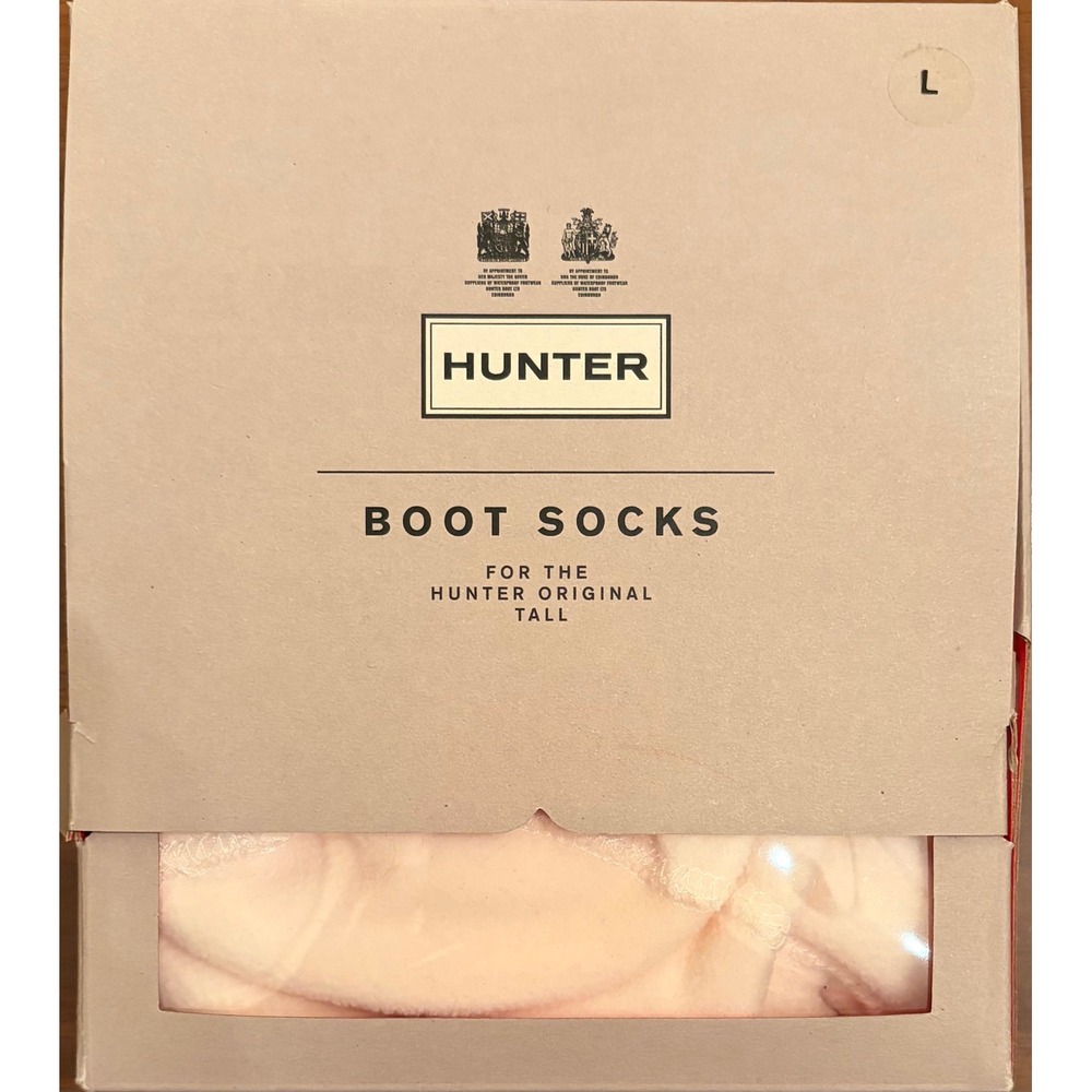 NIB Hunter Original Tall Boot Socks Cream CRM Fleece Cuff Large UAS3000AAA